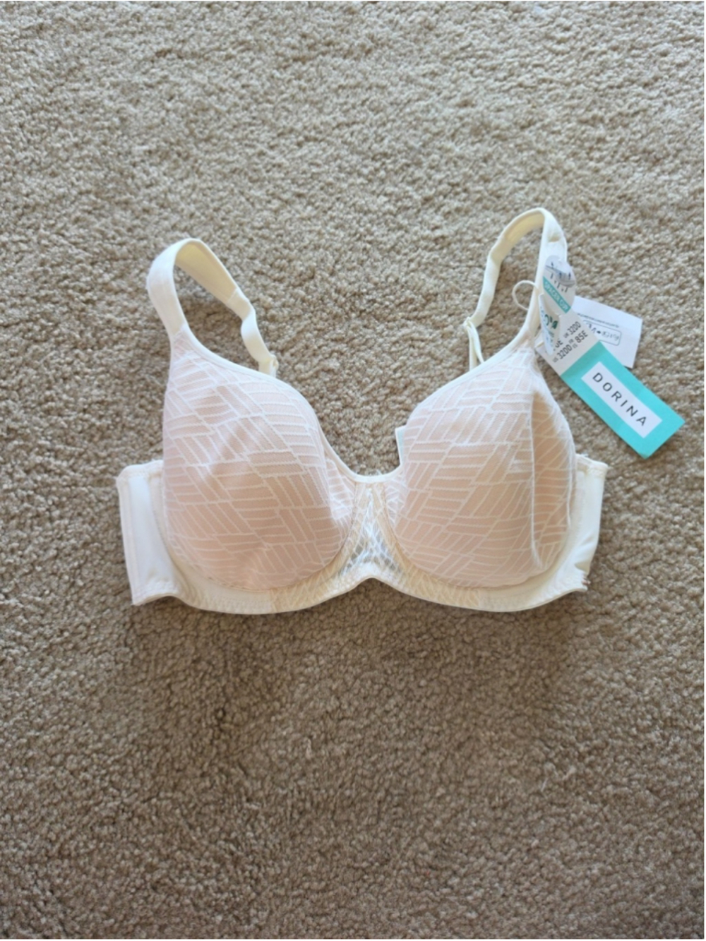 DORINA Leila Full Cup Lightly Padded Demi Bra - Ivory Size 32DD